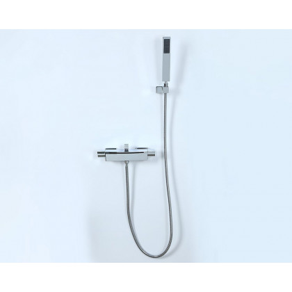 HMR - Wall Mount Waterfall 2-Handle Faucet with Hand Shower in Chrome