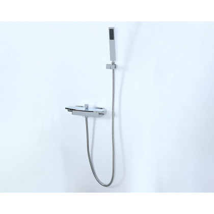 HMR - Wall Mount Waterfall 2-Handle Faucet with Hand Shower in Chrome