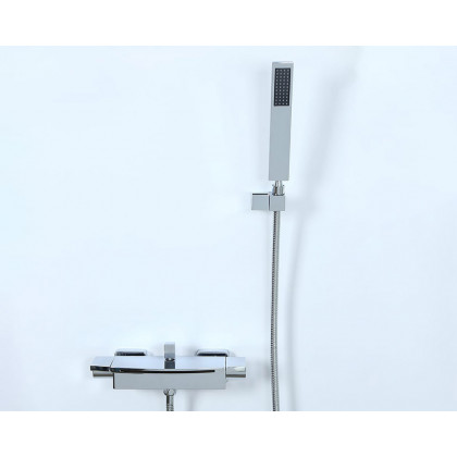 HMR - Wall Mount Waterfall 2-Handle Faucet with Hand Shower in Chrome