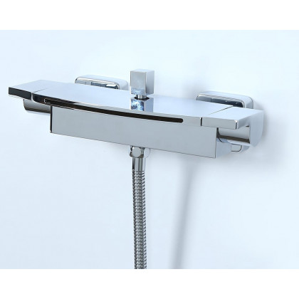 HMR - Wall Mount Waterfall 2-Handle Faucet with Hand Shower in Chrome