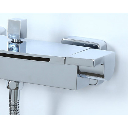 HMR - Wall Mount Waterfall 2-Handle Faucet with Hand Shower in Chrome