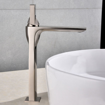 HMR - Utop Modern Single Hole 1-Handle Bathroom Vessel Sink Faucet in Solid Brass