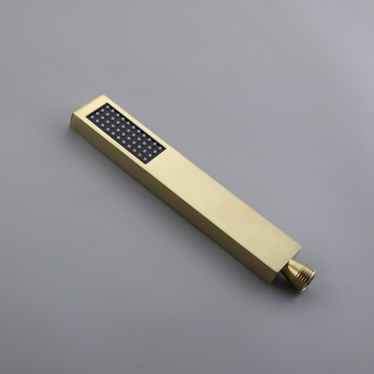 HMR - Wall Mounted 8" Solid Brass Shower System with Hand Shower in Brushed Gold