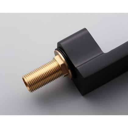 HMR Double Handle Bathroom Solid Sink Faucet - Black, Brass