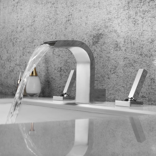 HMR - Double Handle Bathroom Solid Sink Faucet