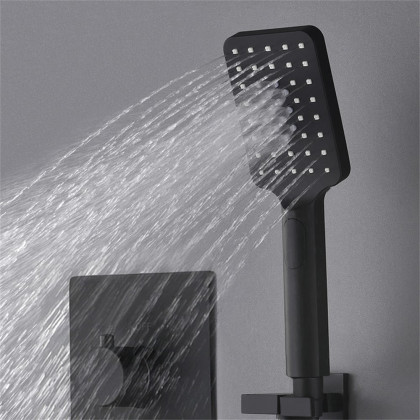HMR Thermostatic 20" Shower System with Handheld Shower - Matte Black