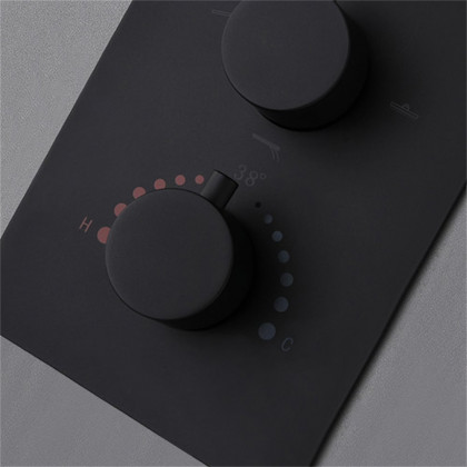 HMR Thermostatic 20" Shower System with Handheld Shower - Matte Black