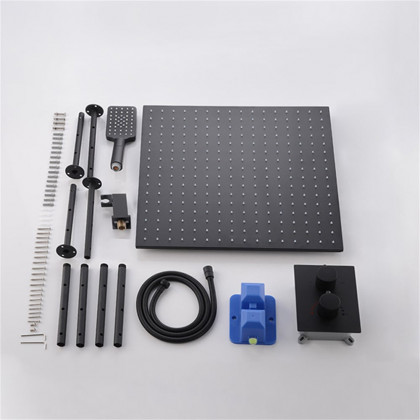 HMR Thermostatic 20" Shower System with Handheld Shower - Matte Black