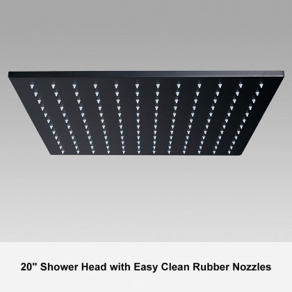 HMR Thermostatic 20" Shower System with Handheld Shower - Matte Black