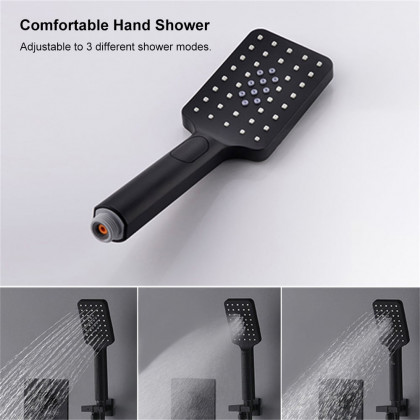 HMR Thermostatic 20" Shower System with Handheld Shower - Matte Black