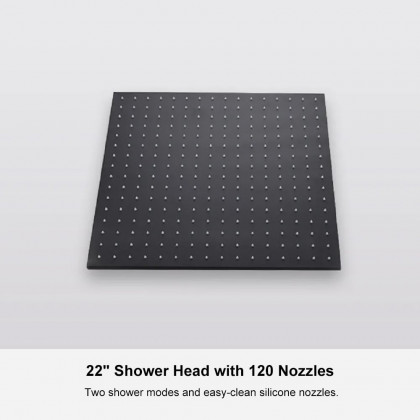HMR 20'' Standard Shower System with Hand Shower and 3 Body Jets - Black