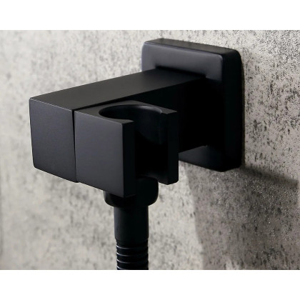 HMR Wall Mounted Waterfall Rain Standard Shower System with 3 Body Sprays - Matte Black