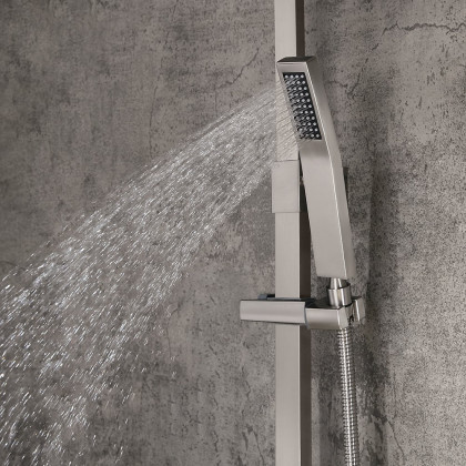 HMR - Shower Fixture Brass with Handheld Shower in Brushed Nickel