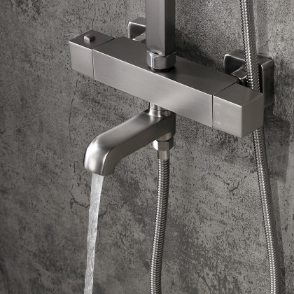 HMR - Shower Fixture Brass with Handheld Shower in Brushed Nickel