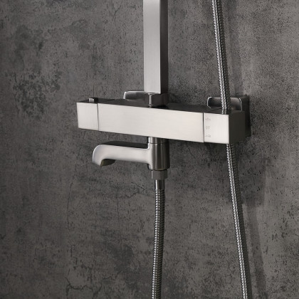 HMR - Shower Fixture Brass with Handheld Shower in Brushed Nickel