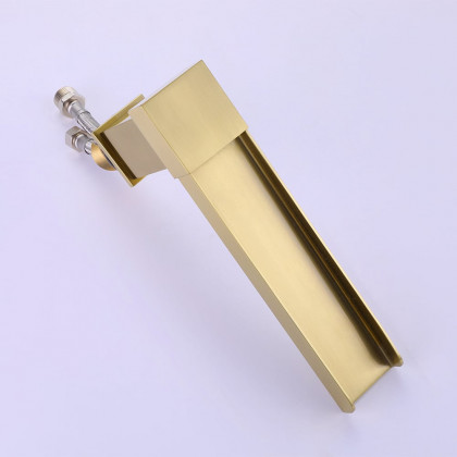 HMR - Mill Deck-Mount Waterfall Faucet with Handshower in Brushed Gold