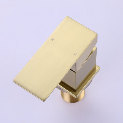 HMR - Mill Deck-Mount Waterfall Faucet with Handshower in Brushed Gold