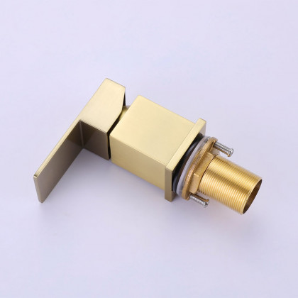 HMR - Mill Deck-Mount Waterfall Faucet with Handshower in Brushed Gold