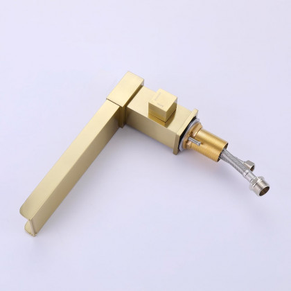 HMR - Mill Deck-Mount Waterfall Faucet with Handshower in Brushed Gold