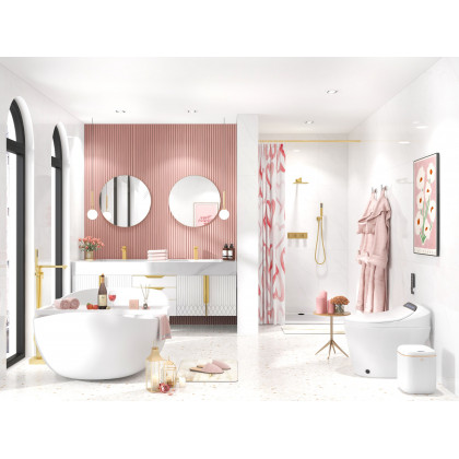 HMR - Deck Mounted One-Hole Single Handle Bathroom Sink Faucet in Vland Stylish Luxury