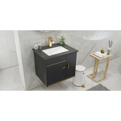 HMR Single Hole Deck Mounted Bathroom Sink Faucet - Brushed Gold