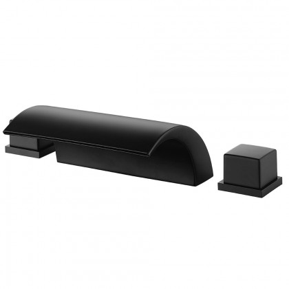 HMR - Victoria Double Handle Brass Deck Mounted Faucet in Matte Black