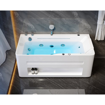 HMR 67'' Massage Bathtub with Ambient Lighting 97-Gallon Capacity - White