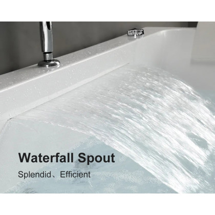 HMR 67'' Massage Bathtub with Ambient Lighting 97-Gallon Capacity - White