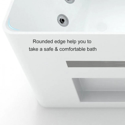 HMR 67'' Massage Bathtub with Ambient Lighting 97-Gallon Capacity - White