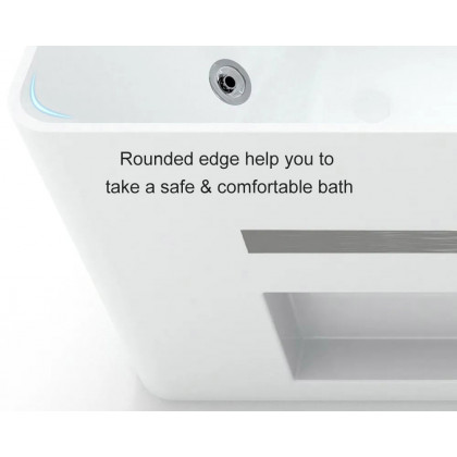 HMR 67'' Massage Bathtub with Ambient Lighting 97-Gallon Capacity - White