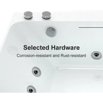 HMR 67'' Massage Bathtub with Ambient Lighting 97-Gallon Capacity - White