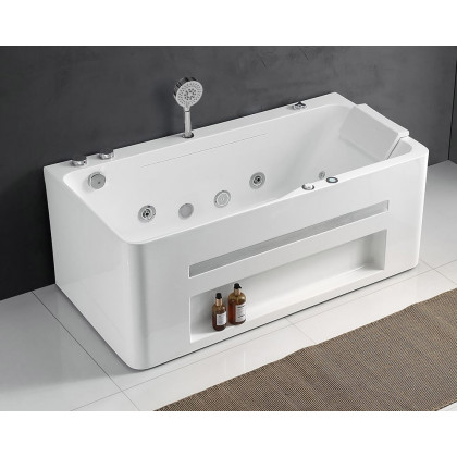 HMR 67'' Massage Bathtub with Ambient Lighting 97-Gallon Capacity - White