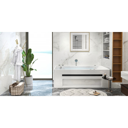 HMR 67'' Massage Bathtub with Ambient Lighting 97-Gallon Capacity - White