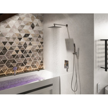 HMR 67'' Massage Bathtub with Ambient Lighting 97-Gallon Capacity - White