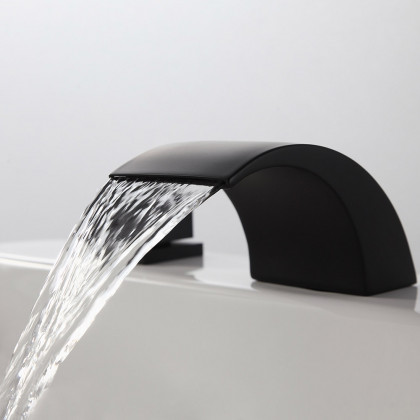 HMR - Victoria Waterfall 2-Handle Sink Faucet in White and Black