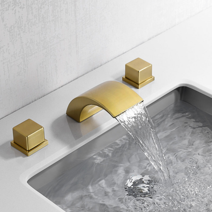 HMR - 2-Handle Bathroom Sink Faucet in Brushed Gold