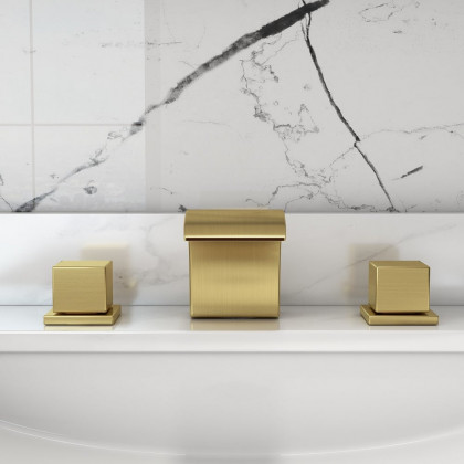 HMR - 2-Handle Bathroom Sink Faucet in Brushed Gold