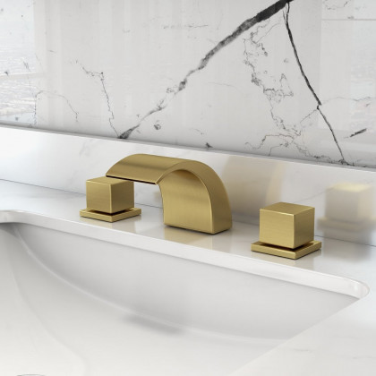 HMR - 2-Handle Bathroom Sink Faucet in Brushed Gold
