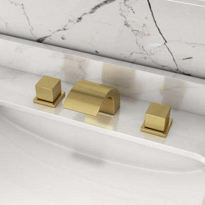HMR - 2-Handle Bathroom Sink Faucet in Brushed Gold