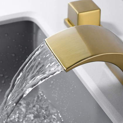 HMR - 2-Handle Bathroom Sink Faucet in Brushed Gold