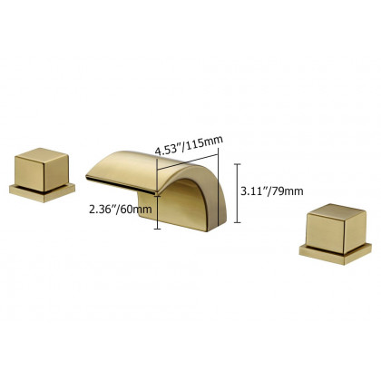 HMR - 2-Handle Bathroom Sink Faucet in Brushed Gold
