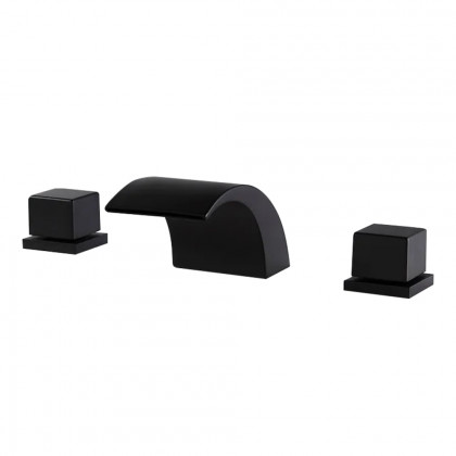 HMR - Victoria Waterfall 2-Handle Sink Faucet in White and Black