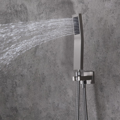 HMR - Flush Mount Shower System with Hand Shower and Body Jets in Thermostatic Shower Valve