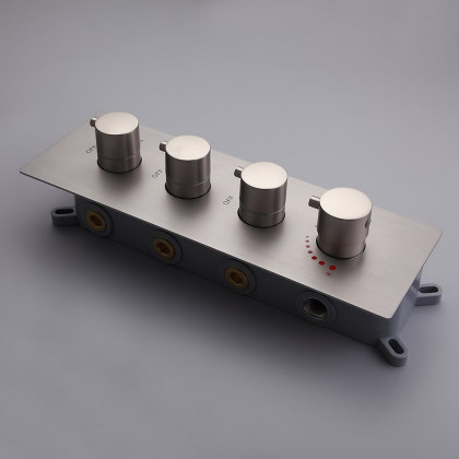 HMR - Flush Mount Shower System with Hand Shower and Body Jets in Thermostatic Shower Valve
