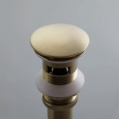HMR Modern Bathroom Sink Pop Up Drain with Overflow - Brushed Gold