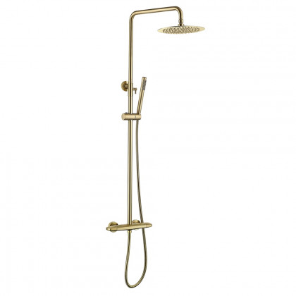 HMR - 10" Luxury Shower Fixture with Rainfall Shower Head in Brushed Gold