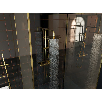 HMR - 10" Luxury Shower Fixture with Rainfall Shower Head in Brushed Gold