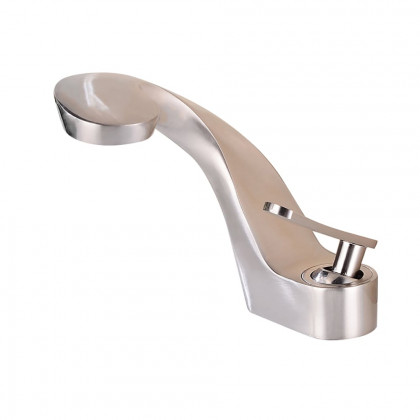 HMR Modern Creative Single Hole Bathroom Sink Faucet - Brushed Nickel