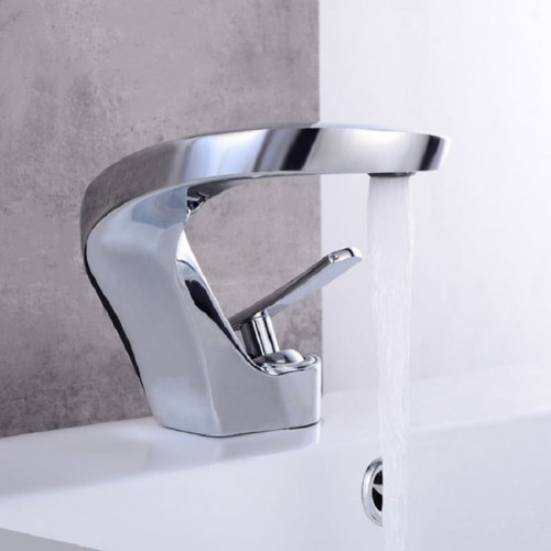 HMR Modern Creative Single Hole Bathroom Sink Faucet - Chrome