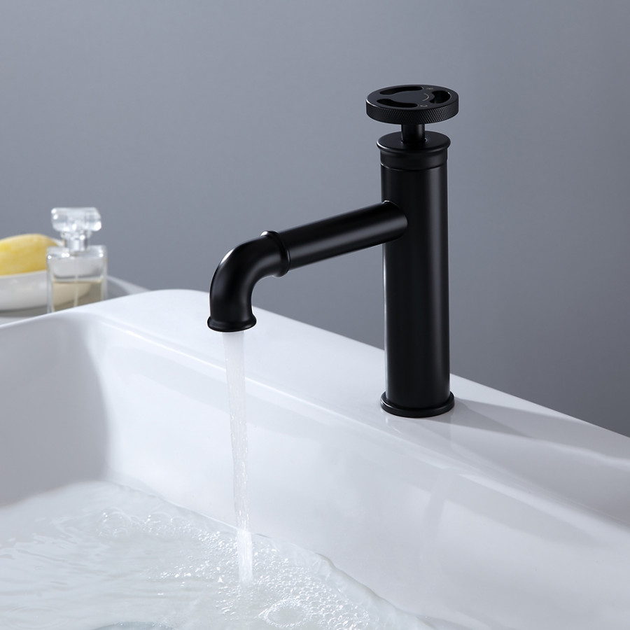 HMR - Ruth Single Hole Faucet Single Handle in Matte Black, Brass